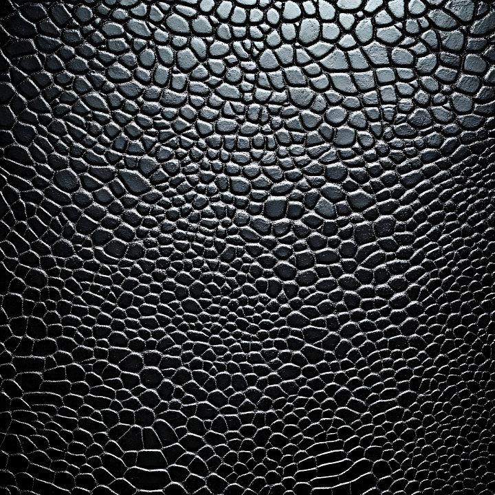Reptilian Black Scale Skin with Deep Scale Pattern and Glossy Finish seamless PBR texture preview