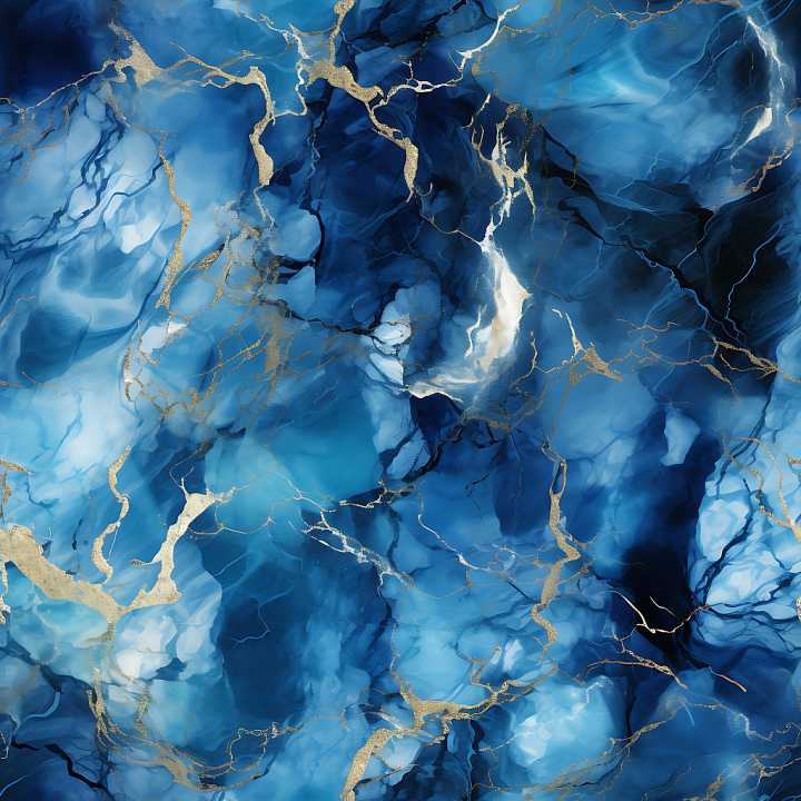 Blue Marble Featuring Rich Gold Veins and Polished Finish seamless PBR texture preview