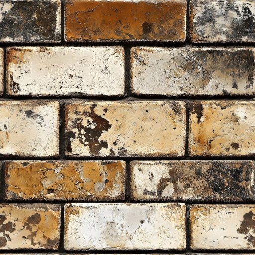 Cracked and Chipped Brick Wall Texture with Weathered Paint seamless Brick PBR texture