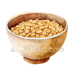 seamless Watercolor Style Breakfast Bowl with Oat Groats Illustration texture 8k free download PBR