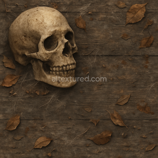 Preview — Seamless 3d texture PBR 8k skull bone surface with grimy texture for Halloween horror scenes