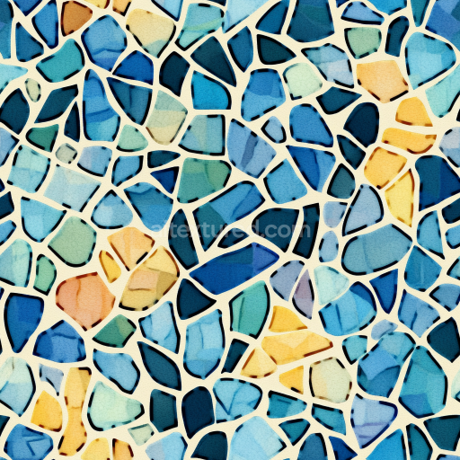 Seamless 3D Mosaic PBR Texture of Colorful Broken Tiles with Matte Finish texture preview