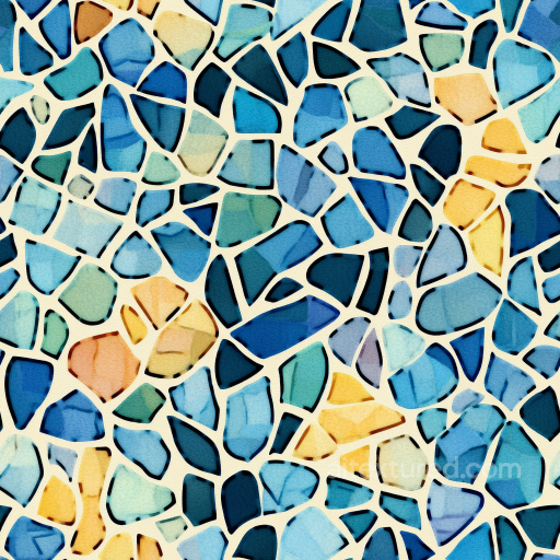 Mosaic PBR Texture of Colorful Broken Tiles with Matte Finish seamless Mosaic PBR texture