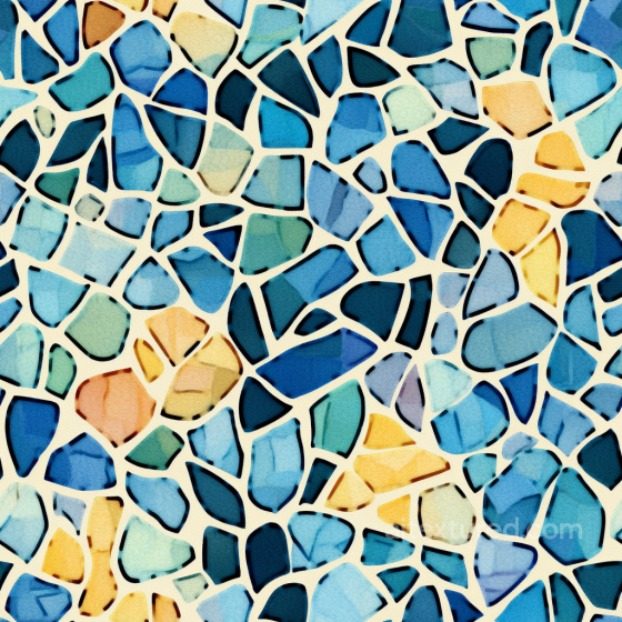 Mosaic PBR Texture of Colorful Broken Tiles with Matte Finish Mosaic texture preview