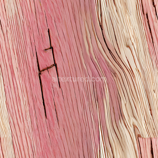 Seamless 3D Pink Distressed Wood PBR Texture with Natural Grain and Cracks