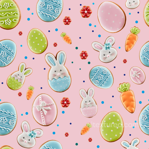 All Christmas Digital paper Texture of Colorful Easter Cookies on Light Pink Background seamless All Christmas Digital paper PBR texture