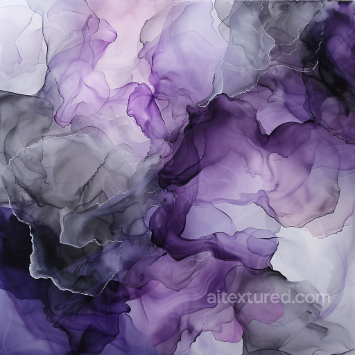 Alcohol Ink PBR Texture with Purple and Gray Fluid Layers seamless Alcohol ink PBR texture