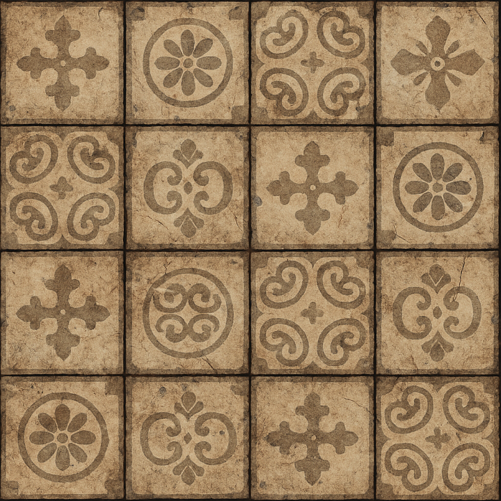 Aged Ceramic Tiles seamless PBR texture preview