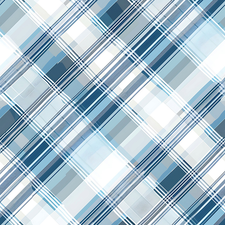 Soft Blue and White Plaid Fabric Pattern seamless PBR texture preview