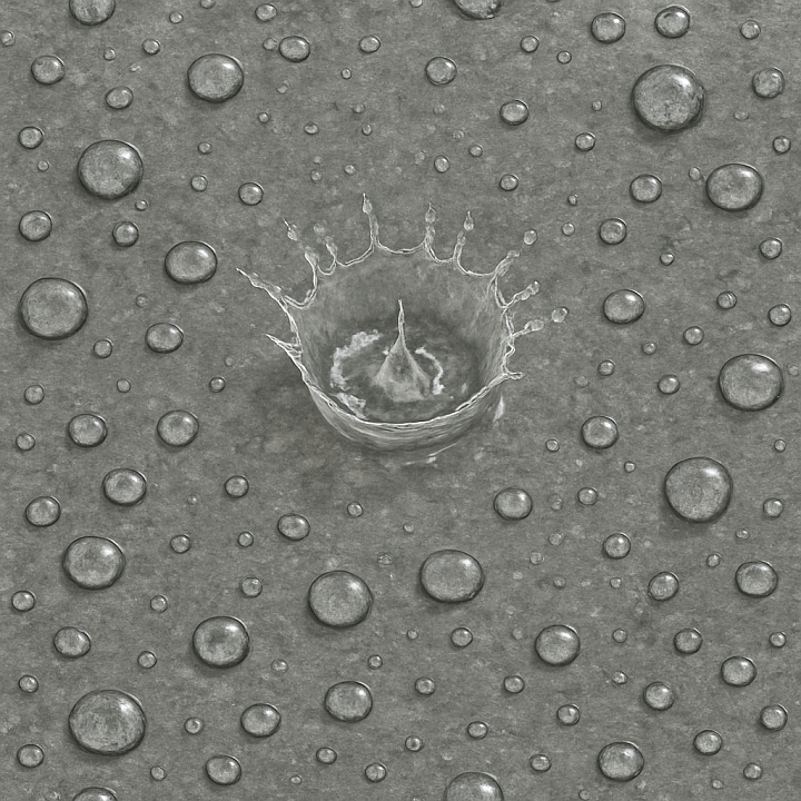 Droplet Splash On Stone Surface seamless PBR texture preview