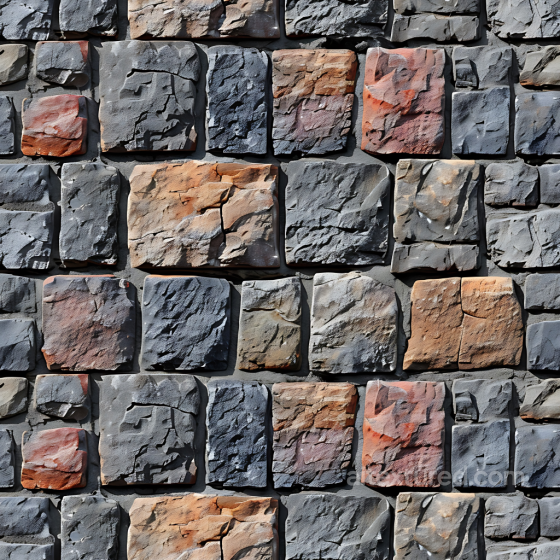 Weathered Stone Wall PBR Texture with Rustic Color Variations Stone texture preview