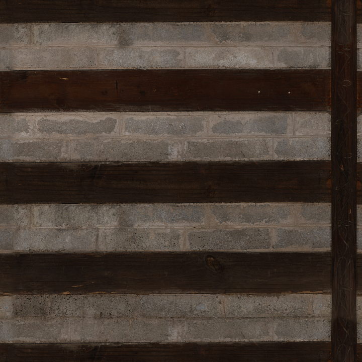 Wood Inlaid Concrete seamless PBR texture preview