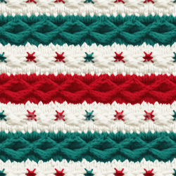 seamless Seamless 3D PBR Texture Featuring Red, White, and Green Knitted Yarn Pattern texture 8k free download PBR