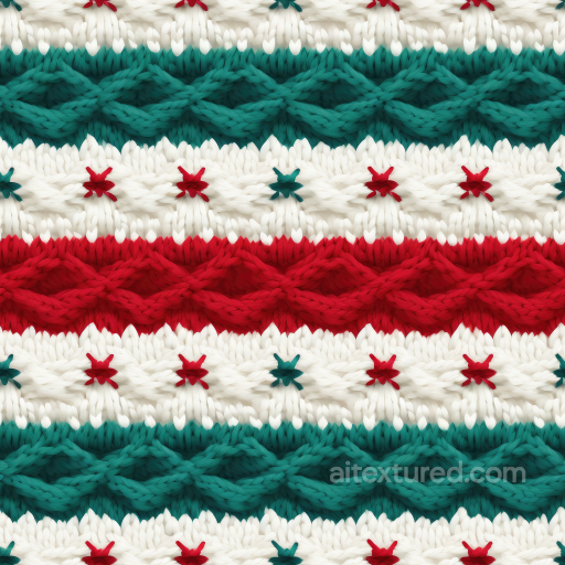 Featuring Red, White, and Green Knitted Yarn Pattern seamless All Christmas Digital paper PBR texture