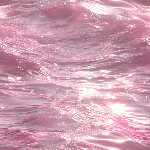 Seamless 3D Pink Water PBR Texture Featuring Reflective, Calm Wavy Surface