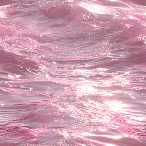 Pink Water PBR Texture Featuring Reflective, Calm Wavy Surface seamless Water PBR texture