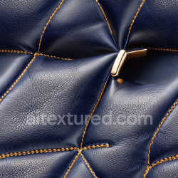 seamless Seamless 3D Navy Blue Quilted Leather PBR Texture with Prominent Stitching and Pebbled Grain texture 8k free download PBR