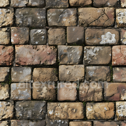 seamless Seamless 3D Weathered Stone Brick Wall PBR Texture with Moss and Cracks texture 8k free download PBR