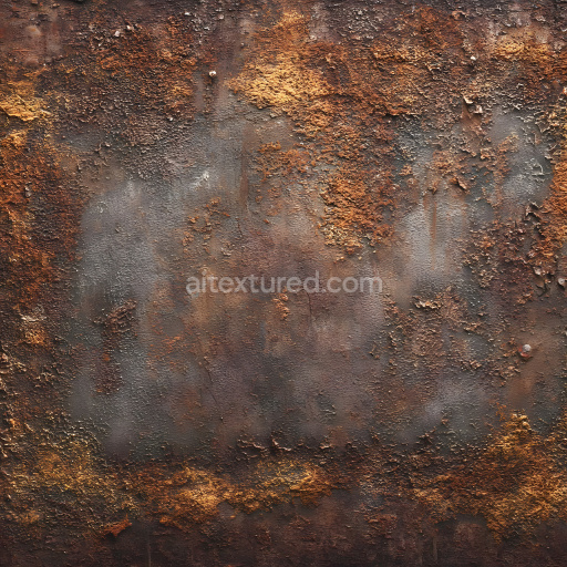 Seamless 3D Cracked and Corroded Rusty Metal PBR Texture with Flaky Surface