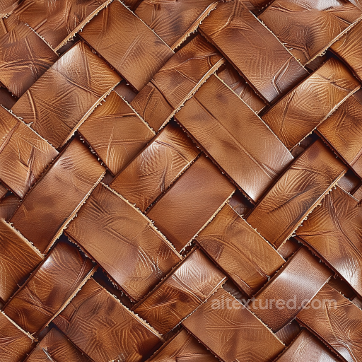 Woven Brown Leather PBR Texture with Detailed Grain and Worn Edges seamless Leather PBR texture