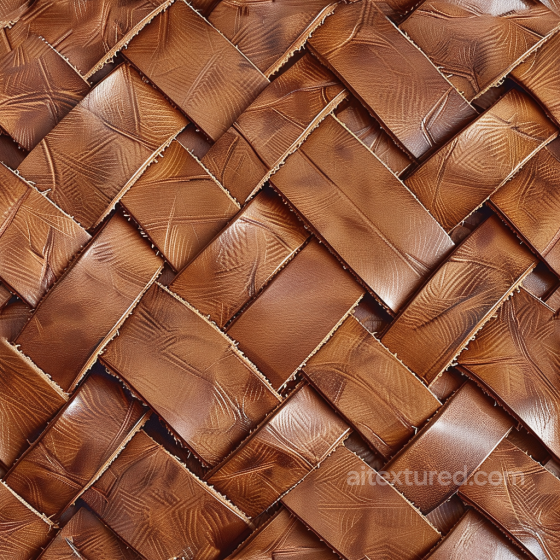 Woven Brown Leather PBR Texture with Detailed Grain and Worn Edges Leather texture preview