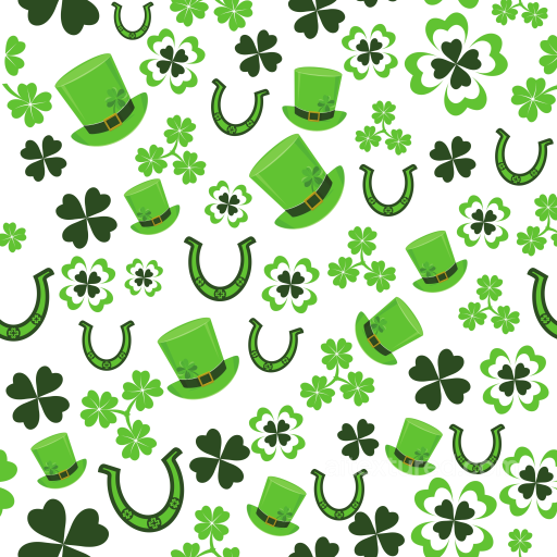 Featuring Green Leprechaun Hats and Shamrocks Pattern seamless St patrick digital paper bundle PBR texture