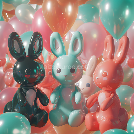 Seamless 3D Inflated PBR Texture of Glossy Colored Vinyl Balloon Surface