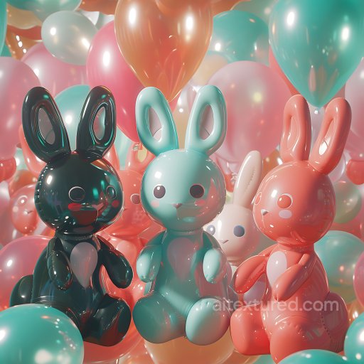 Inflated Vinyl Bunny Toy PBR Texture in Pastel Colors seamless Inflated PBR texture