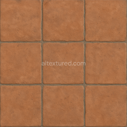 Seamless 3d texture pbr 8k terracotta tiles with earth tones and matte finish for warm rustic floors