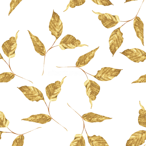 Preview — Seamless 3D PBR Texture Featuring Gold Autumn Leaves on White Background