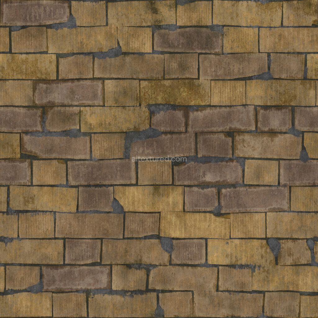 Seamless PBR bricks texture with weathered finish