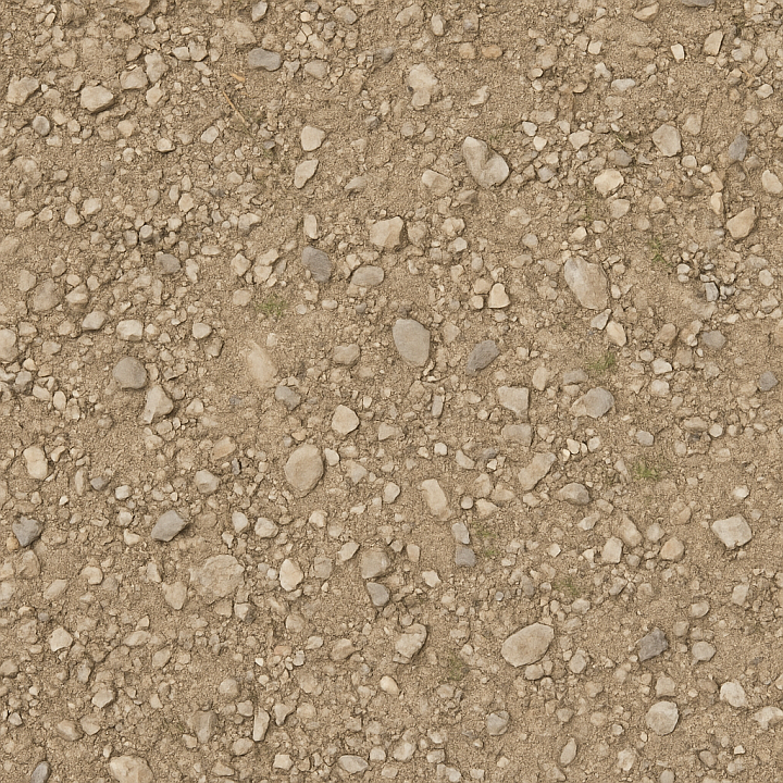 Gravel Loose With Pebbles Scattered And Dry Surface Wear Asphalt seamless PBR texture preview