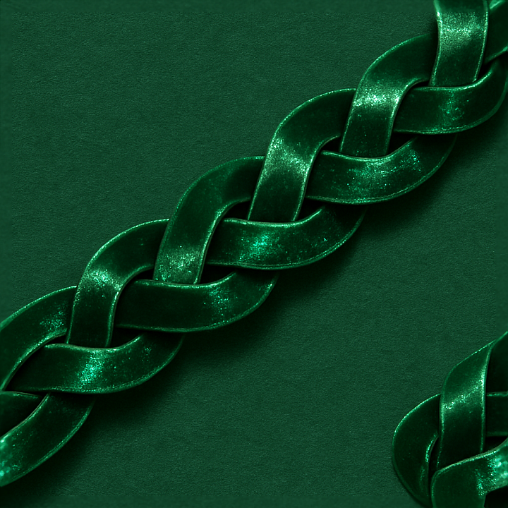 Glossy Ribbons Emerald Green Festive Garland seamless PBR texture preview