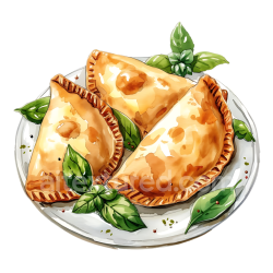 seamless Breakfast Bourekas with Cheese and Spinach in Watercolor Style texture 8k free download PBR