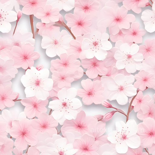 Soft Pink Watercolor Cherry Blossoms Seamless Texture seamless Watercolor Cherry PBR texture