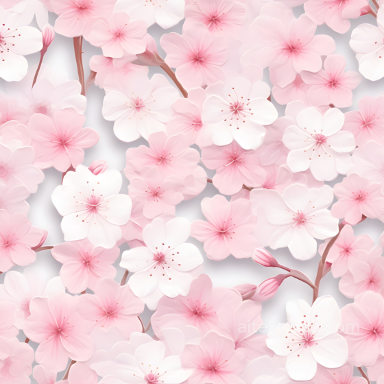 Soft Pink Watercolor Cherry Blossoms Seamless Texture Watercolor Cherry texture preview