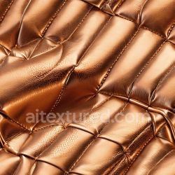 seamless Seamless 3D Quilted Metallic Copper Leather PBR Texture with Puffy Stitching texture 8k free download PBR