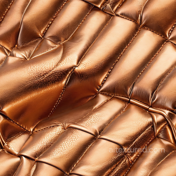 Quilted Metallic Copper Leather PBR Texture with Puffy Stitching Leather texture preview