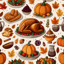 seamless Seamless 3D PBR Thanksgiving Food and Fall Leaves Pattern Texture texture 8k free download PBR