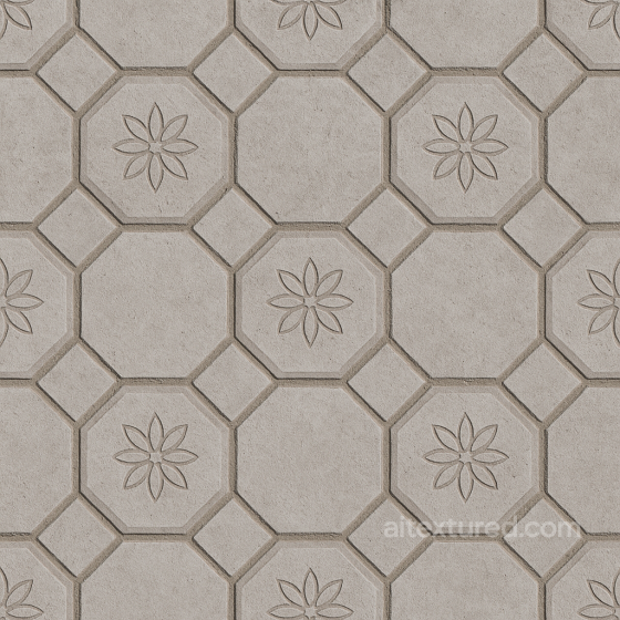 Seamless Stone PBR Texture - Pedestrian Pathway Made Light Gray Stone Tiles Featuring Stone texture preview