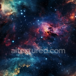 seamless Seamless 3D Space PBR Texture Featuring Vivid Nebula and Glowing Starfield texture 8k free download PBR