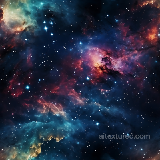 Space PBR Texture Featuring Vivid Nebula and Glowing Starfield Star, space, planets texture preview