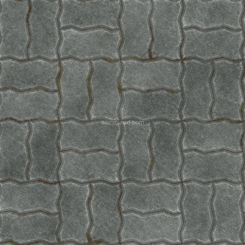 Seamless paving stones texture with a weathered gray finish