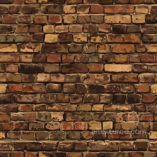 of a Cracked Aged Brick Wall with Weathered Surface seamless Brick PBR texture