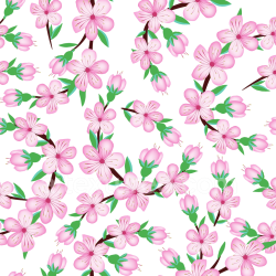 seamless Seamless 3D PBR Texture of Watercolor Cherry Blossoms with Floral Pattern texture 8k free download PBR