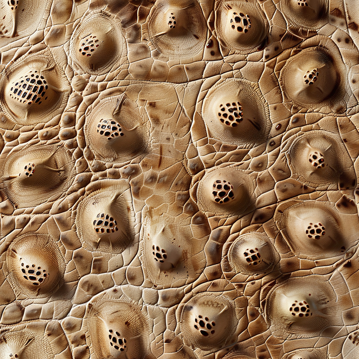 Exotic Reptile Leather with Raised Nodules and Natural Cracks seamless PBR texture preview
