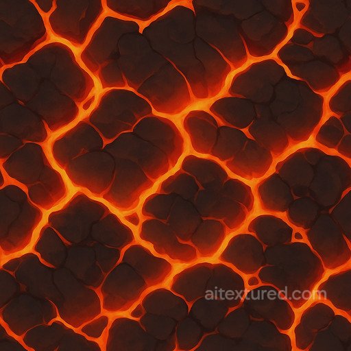Stylized Fire Ground Texture seamless Lava PBR texture