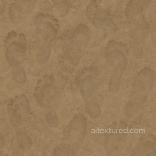 Seamless 8K PBR 3D Texture of Footprint Distortion on Rain Softened Soil seamless Footprints PBR texture