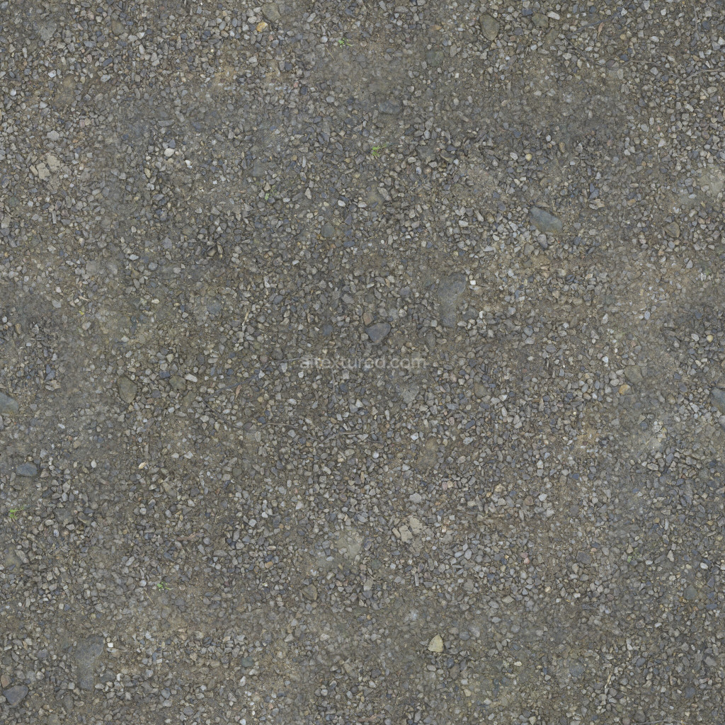 Seamless gravel texture with pebbles and stones