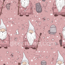 seamless Seamless 3D PBR Texture of Cartoon Gnome with Pink Background and Floral Details texture 8k free download PBR